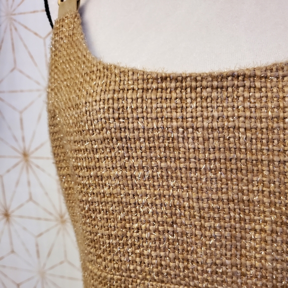 Boston Proper Tan Sparkle wool like mini dress - Picture 6 of 9